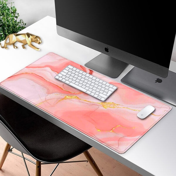 Sous-main de bureau en cuir rose